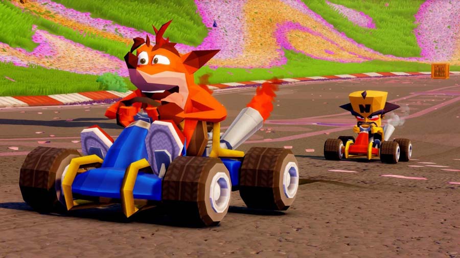 A wallpaper of Crash Team Racing: Nitro-Fueled.