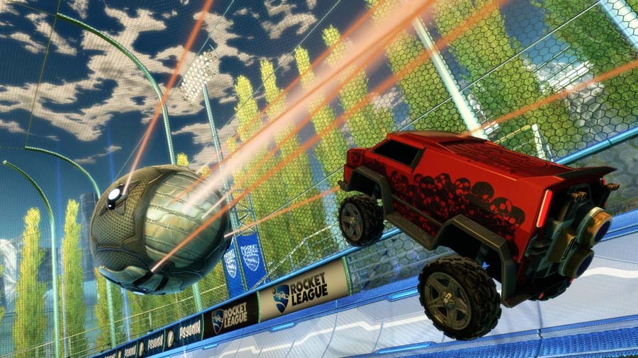 An official picture of Rocket League, one of the best Multiplayer Car games for PS4.