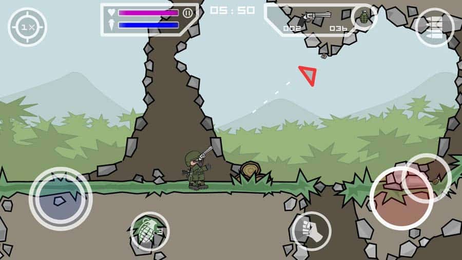 A picture of Mini Militia – Doodle Army 2, one of the best Multiplayer Hotspot games for Android.