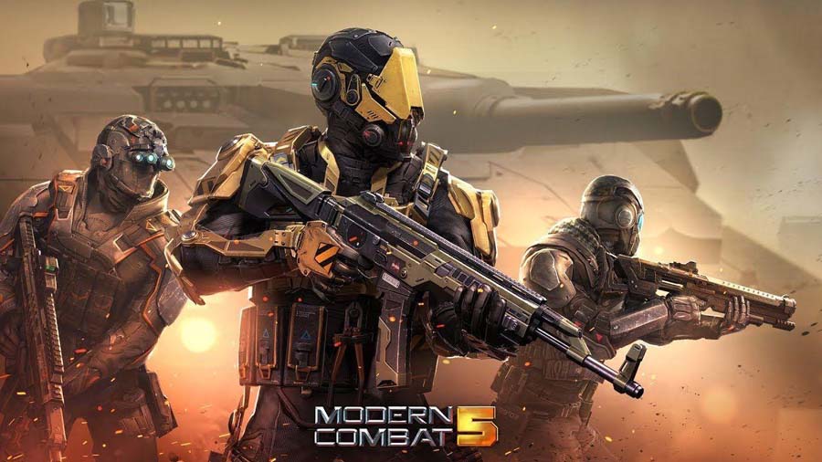 A wallpaper of Modern Combat 5, one of the best Multiplayer Shooter games on Android.