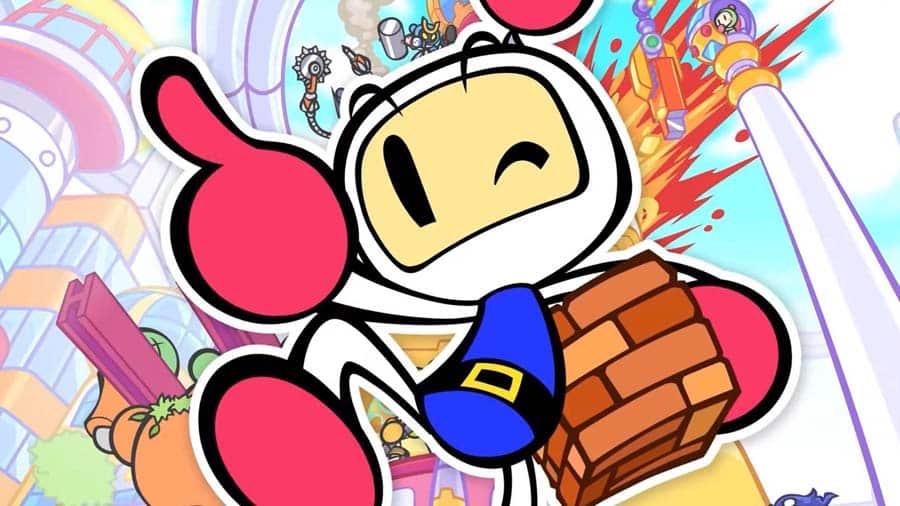 A wallpaper of Super Bomberman R, one of the best Multiplayer Story Mode games for Xbox.