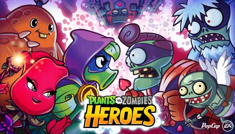 An official picture of Plants vs. Zombies Heroes, one of the best Multiplayer Strategy games for iOS.