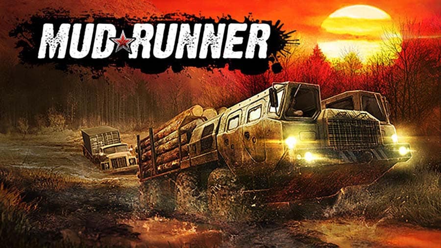 A wallpaper of MudRunner, one of the best Multiplayer Truck games for PS4.