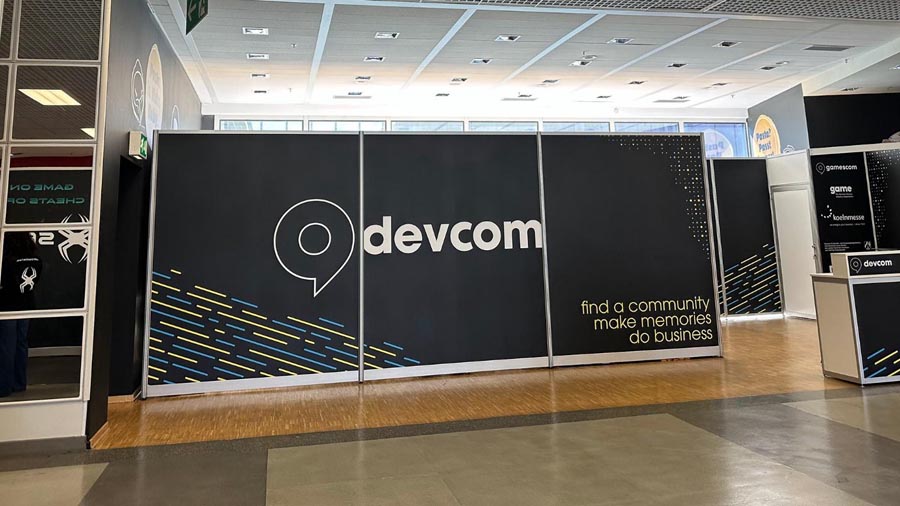 A Photo of the Devcom Logo