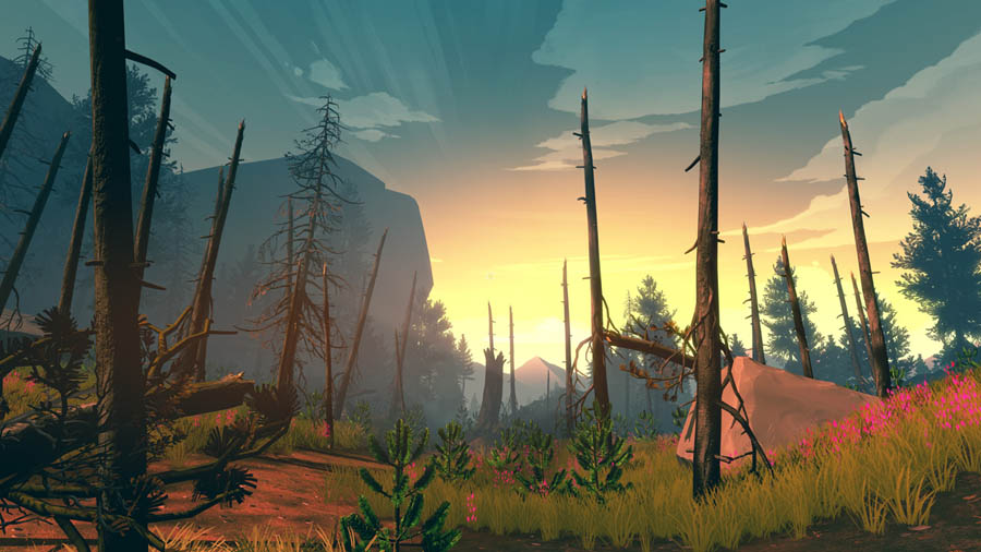 A picture of the game Firewatch.