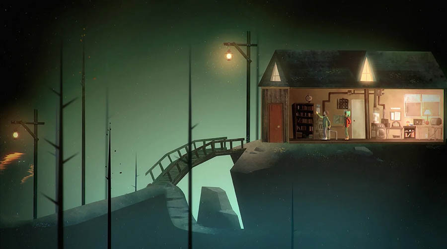 A picture of the game Oxenfree.