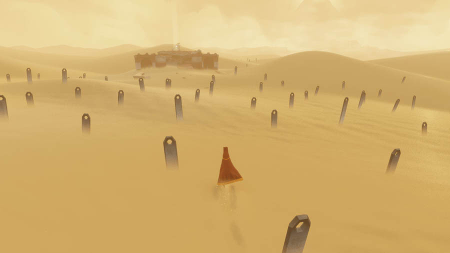 A picture of the game Journey.