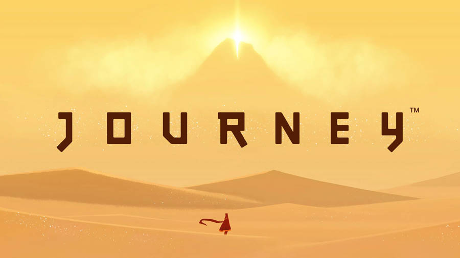 A picture of the game Journey.