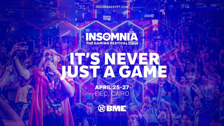 advertising poster of Insomnia Egypt Gaming Festival 2025.