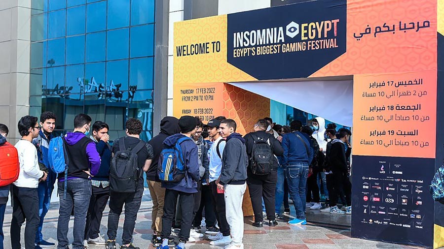 bunch of people in procession for attending to Insomnia Egypt Gaming Festival 2025.