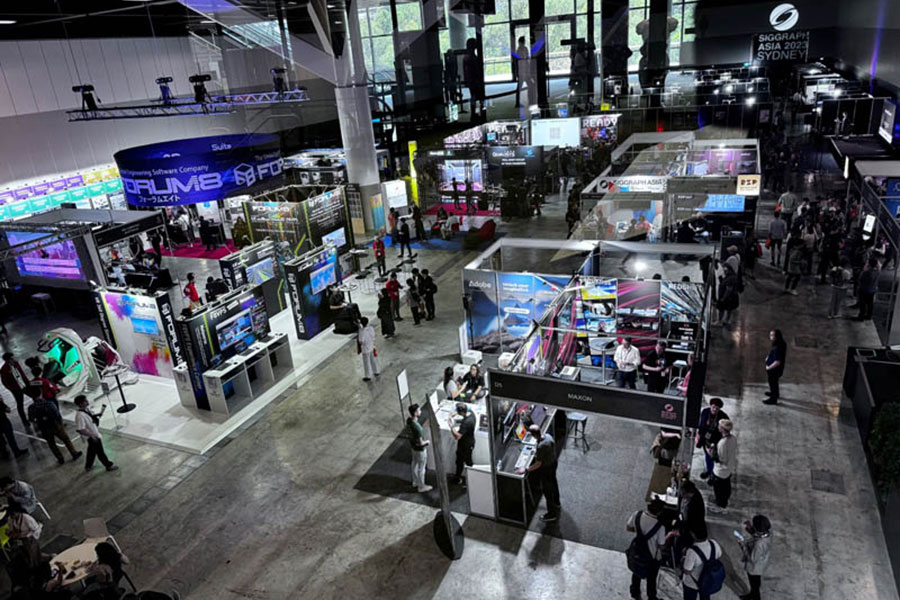 room show of SIGGRAPH Asia 2024 festival with a group of people.