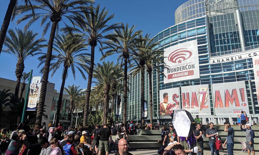 the building of WonderCon-in-Anaheim-2025 event with some people around.