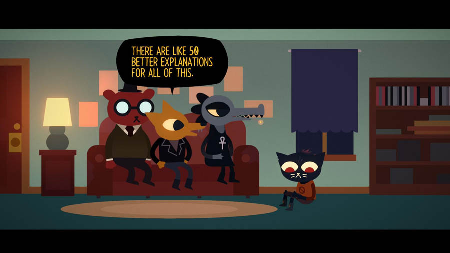 screen play picture of the game Night in the Woods.