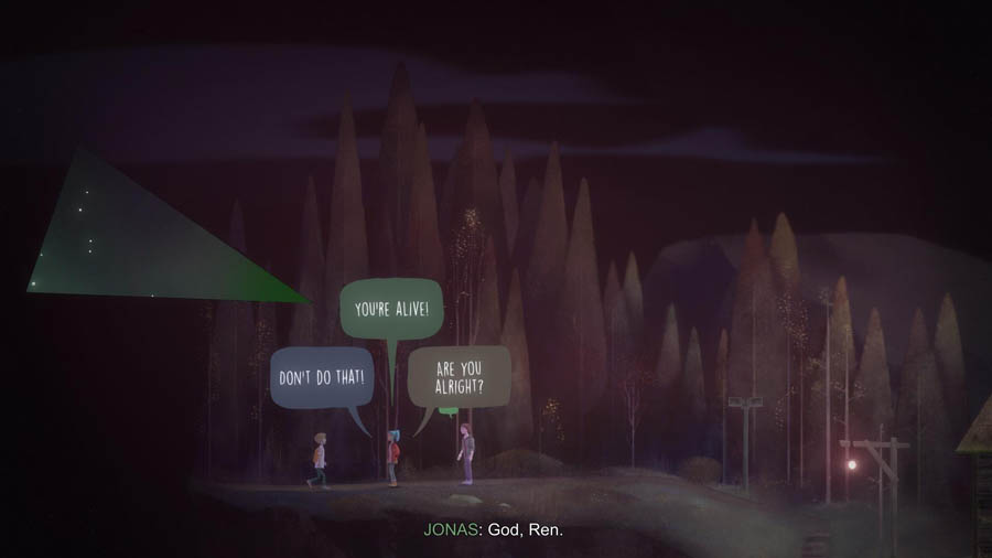 screen play picture of the game Oxenfree .