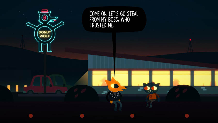 a wallpaper of the game Night in the Woods.