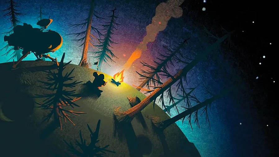 a wallpaper of the game Outer Wilds.