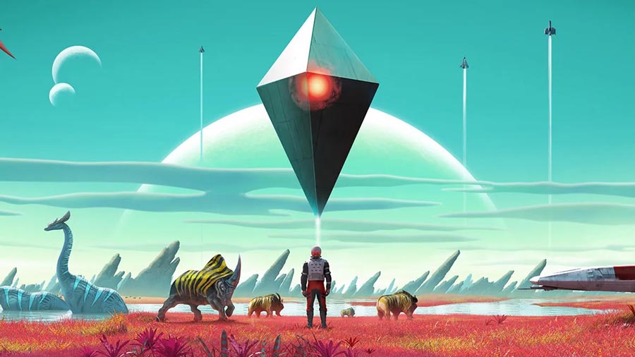 a wallpaper of the game No Man’s Sky.