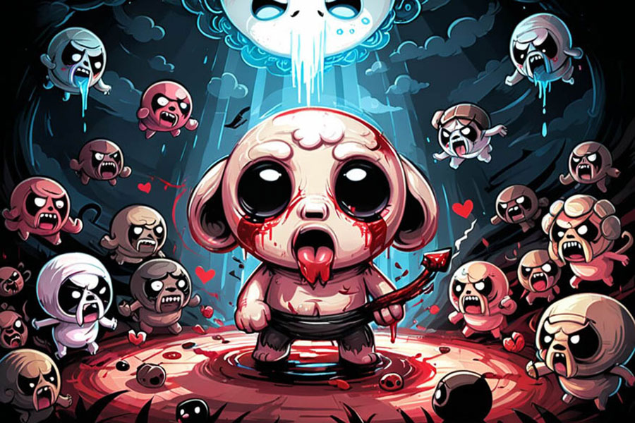 a wallpaper of the game The Binding of Isaac: Rebirth