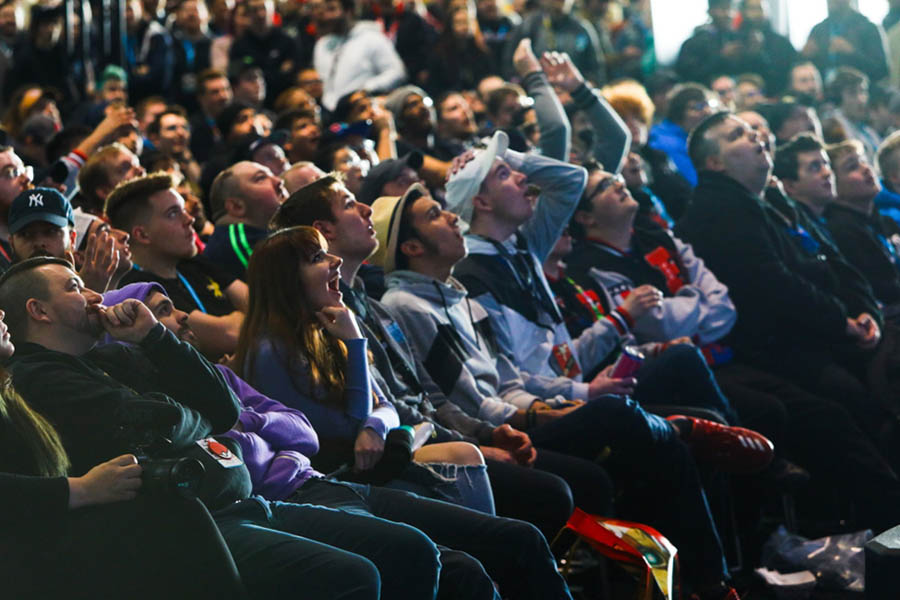 A picture of people from different places at the conference.