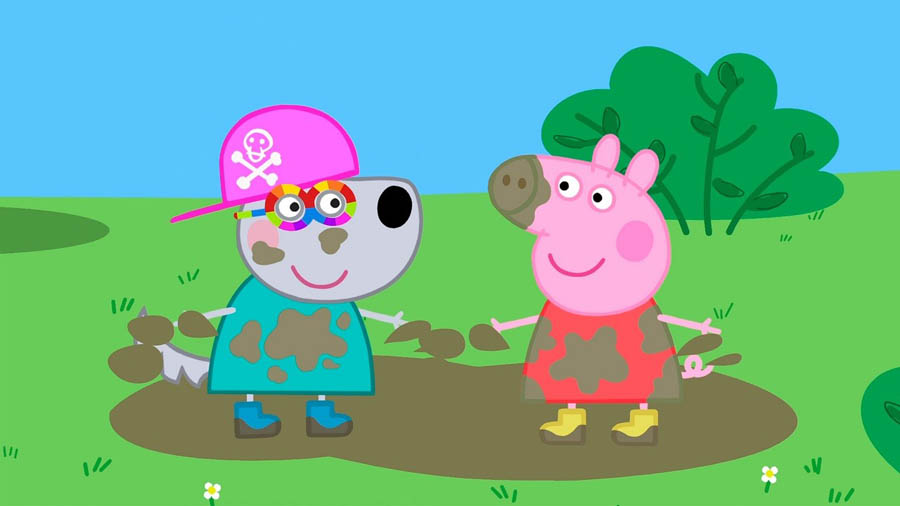 A wallpaper of My Friend Peppa Pig.