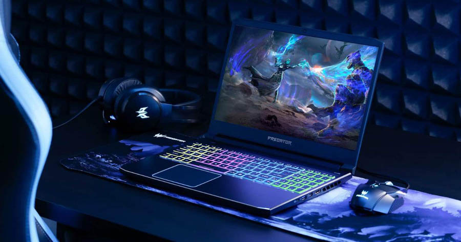 A wallpaper of a gaming laptop.