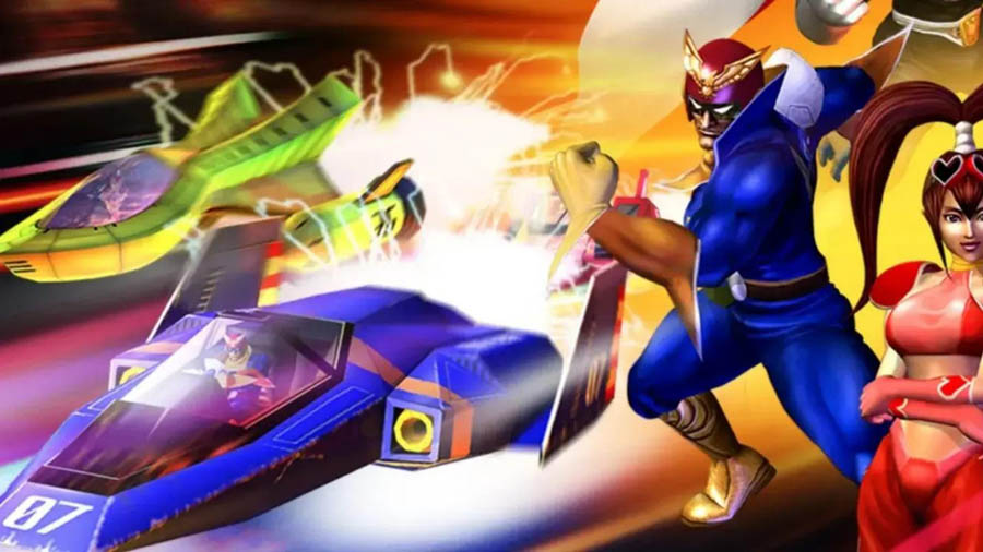 A wallpaper of F-Zero GX, featuring some characters.